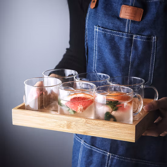 Garrafa jarro de vidro transparente com design clássico para beber água com tampa Ss