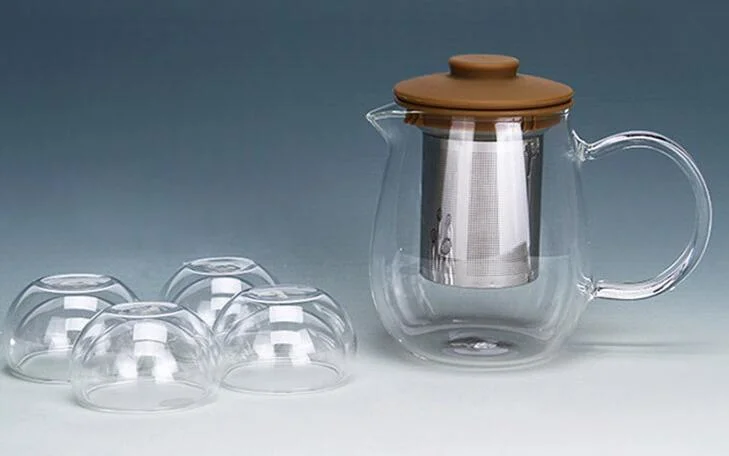600ml Pyrex Teapot Gift Teapot Hand Made Glass Tea Pot with Infuser