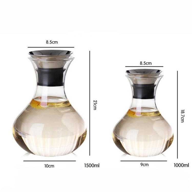 Wholesale Carafe with Stainless Steel Lid Clear Borosilicate Glass Water Pitcher Juice Jug