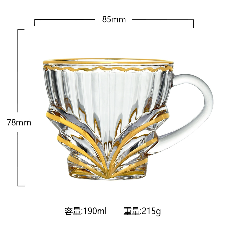 Glass Tea Cup Mug with Golden Rim