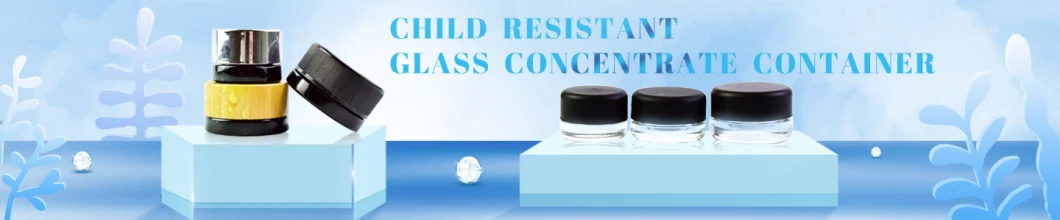 5ml 9ml Concentrate Square Clear Glass Jar with Childproof Cap for Concentrate Packaging