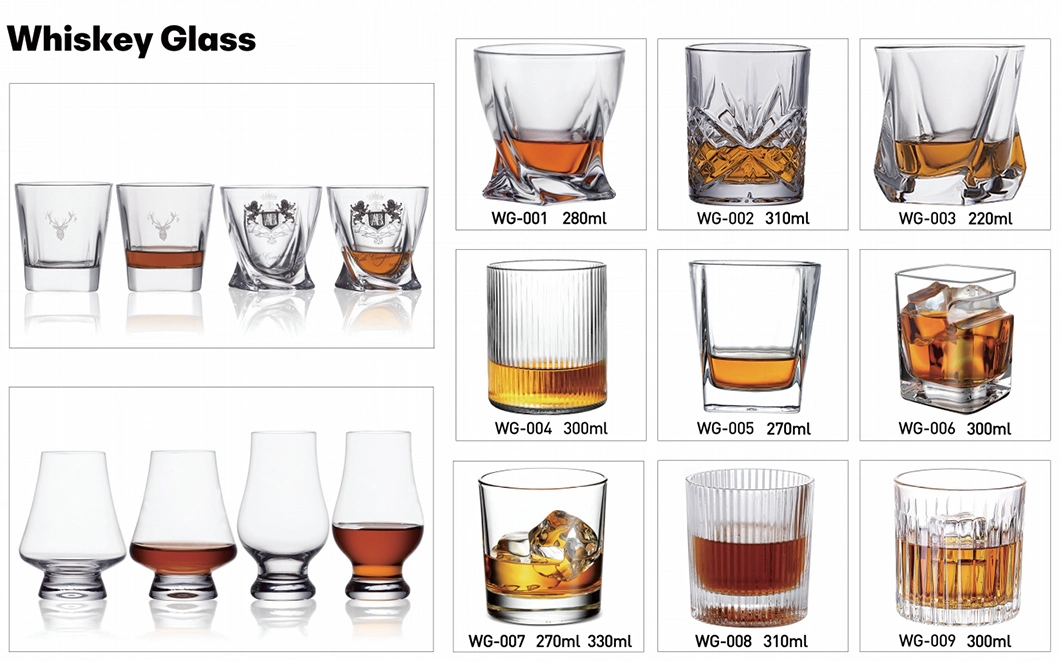 9oz Custom Logo Engraved Suqare Thick Bottom Drinking Glass Rock Whisky Tumbler for Bar Party