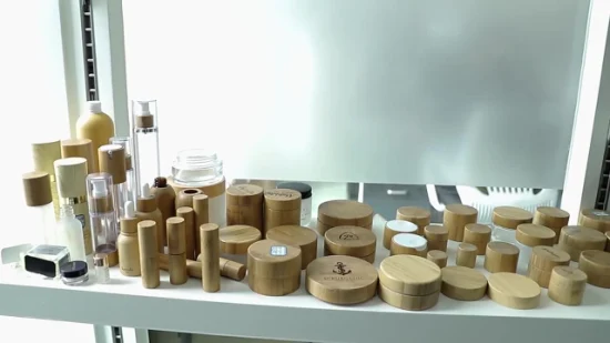 Frasco para embalagem de cosméticos de vidro de bambu 50g