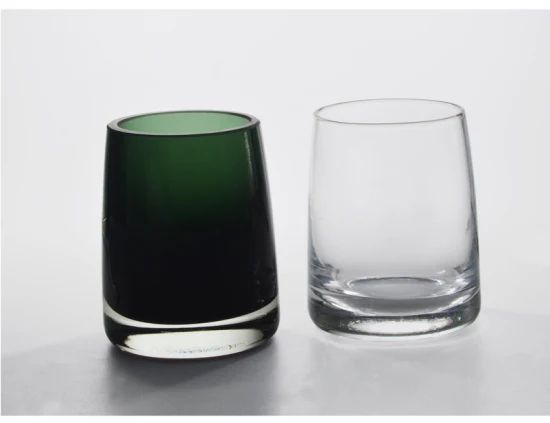 Jarra de vidro vazia soprada à mão para velas perfumadas Recipiente de vela de vidro Recipiente de vela de luxo para fabricação de velas