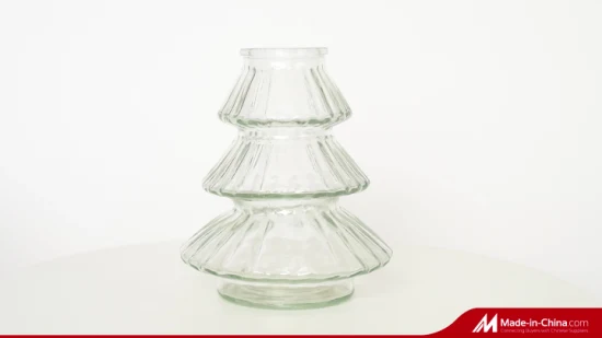 Vaso de flores de vidro transparente para decoração de boca larga no atacado para casamento ou escritório